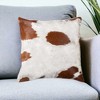 HomeRoots 18" Brown and White Cowhide Throw Pillow - 2 of 4