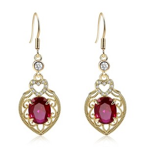 Vintage Red Gemstone Earrings for Special Occasions - 1 of 4