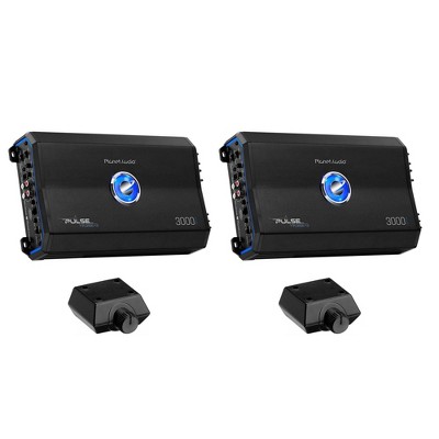 Planet Audio Pulse 3000W 1 Ohm Monoblock Class D Amplifier + Remote (2 Pack)