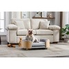 Scandinavian style Elevated Dog Bed Pet Sofa With Solid Wood legs and Bent Wood Back, Velvet Cushion,Mid Size Light Grey - 4 of 4
