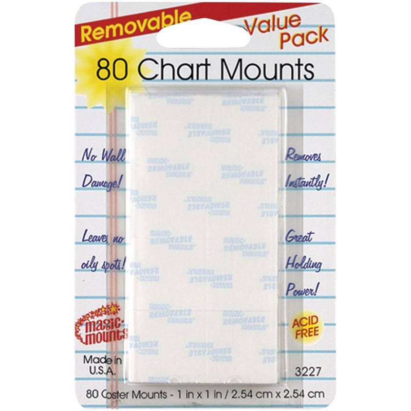 3pk 80 per pack 1&#34; x 1&#34; Removable Tabs - Magic Mounts, 2 of 3
