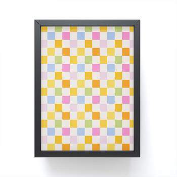 Iveta Abolina Eclectic Checker Check Cream Framed Mini Art Print 4" (H) x 3" (W) x 1" (D) - Society6