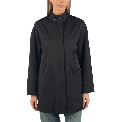 Alpine Swiss Lorie Womens Rain Jacket Removable Hood Long Rain Coat Trench Coat Windbreaker Black Large — фото 4
