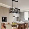 PAKOKULA Industrial 5 light Black Rustic Oval Island Pendant Light Linear Chandelier - 2 of 4