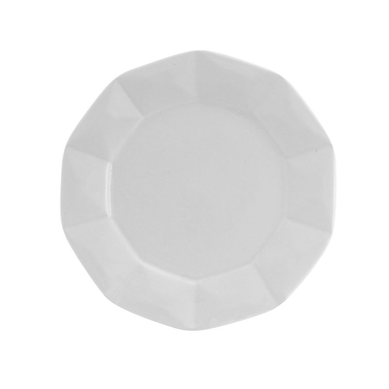 16pc Stoneware Diamond Cut Dinnerware Set White - Elama, 4 of 9