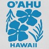 Rerun Island Women's O Ahu Hawaii Blue Hibiscus Short Sleeve Graphic Cotton Cropped Loose T-shirt - Bright White 2X - 2 of 4