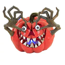 Halloween 6.25" Jack-O-Lantern W/Tree Arms Light Orange Battery Operated Eye Balls Transpac  -  Decorative Figurines