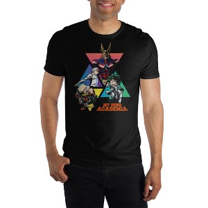 MHA My Hero Academia Graphic Men's Black T-Shirt Tee Shirt - 1 of 2