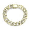 Guili 14K Gold Plated Bracelet with Clear Cubic Zirconia and Interwoven Design Offers Elegant Sparkle with a Unique, Stylish Twist - 2 of 3