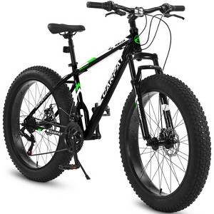Grungis Mountain Fat Tire Bike for Teens & Adults with Front Suspension,Shimano 21 Speed Bike with High-Carbon Steel Frame,Dual Disc Brake - 1 of 4