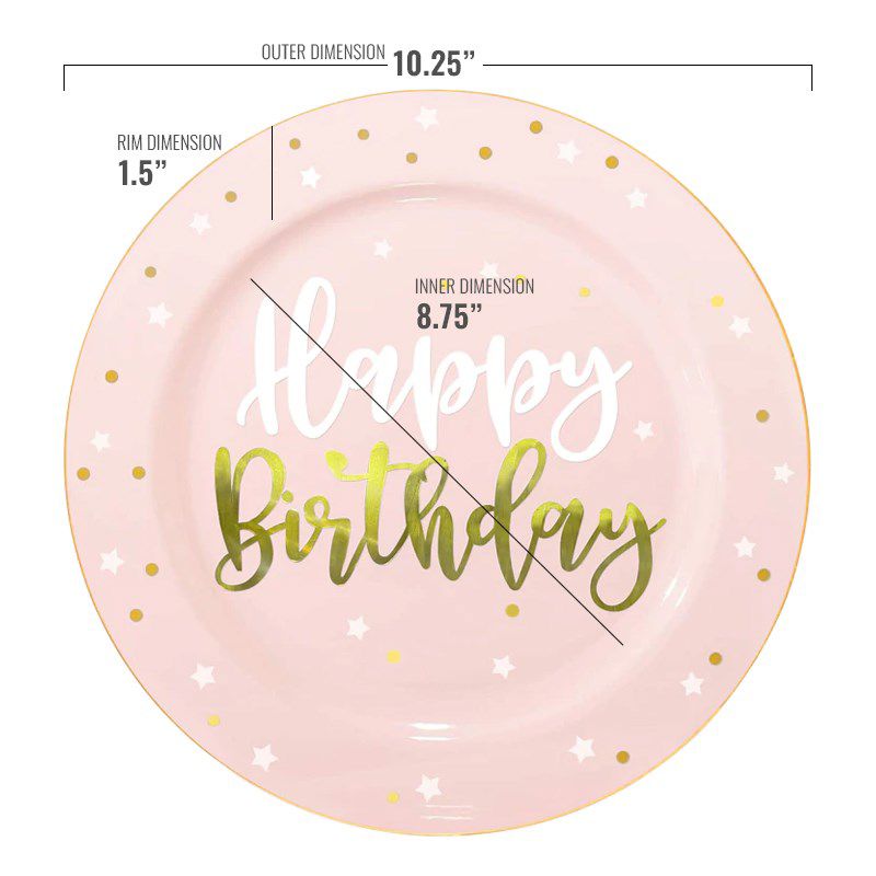 Smarty Had A Party 10.25" Pink with White and Gold Birthday Round Disposable Plastic Dinner Plates (120 Plates), 2 of 7