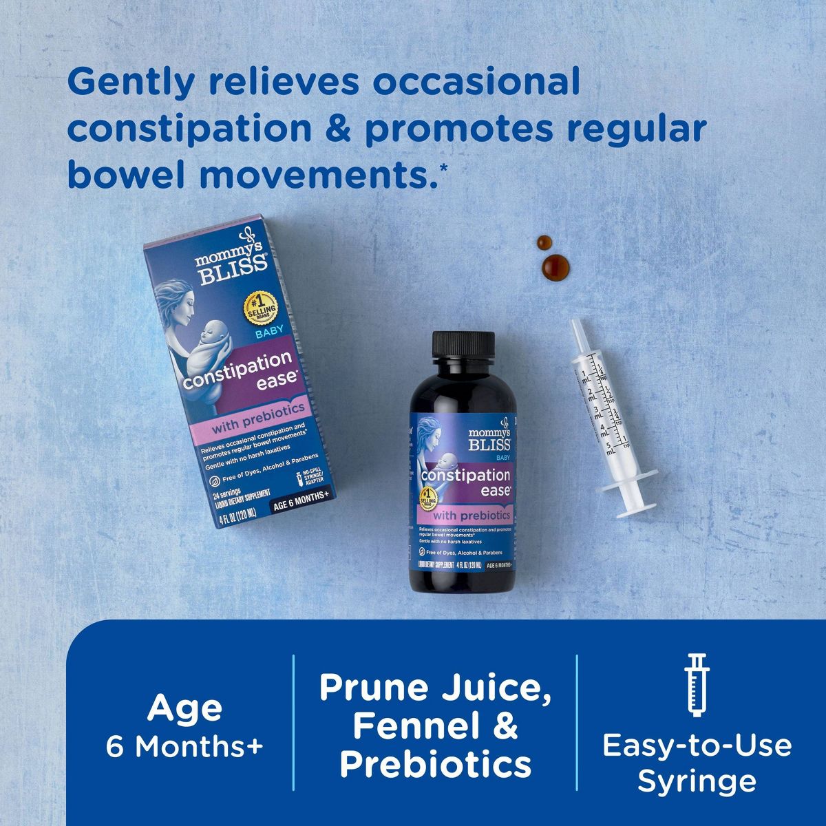 Mommy's Bliss Baby Constipation Ease + Prebiotics - 4 fl oz (24 servings) - thumbnail 3
