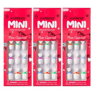 Kiss imPRESS Press-On Manicure Mini Fake Nails for Kids - French Pop - 3pk/90ct - 1 of 4