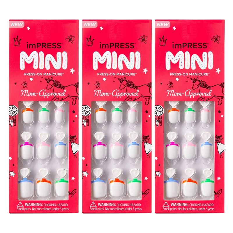 Kiss imPRESS Press-On Manicure Mini Fake Nails for Kids - French Pop - 3pk/90ct, 1 of 8