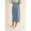 Women's FRONT SLIT MIDI DENIM SKIRT - MABLE - 2 of 4