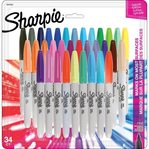 Sharpie 34pk Permanent Markers Fine Tip Multicolored Target