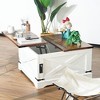 NicBex Square Lift Top Coffee Table with 2 USB Ports and Outlets for Living Room,Bedroom,White - 2 of 4
