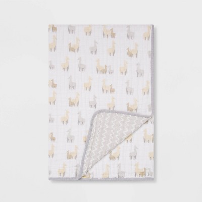 llama muslin blanket