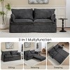 73.6'' Convertible Sofa,Corduroy Convertible Sofa With USB Charging Ports And Pillows,Pull-Out Sofa Bed,Convertible Sofa Bed-Cuddlewood - 3 of 4