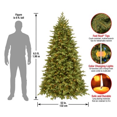 78" Green Fir Artificial Christmas Tree with Dual Color LED Lights