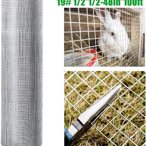 1/2 in 48in x 100ft 19 Gauge Hot-dip Galvanized Hardware Cloth Chicken Wire Fence Roll for Garden - 1 of 4