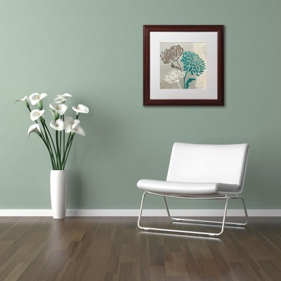 Wellington Studio Chrysanthemums II Brown Framed Canvas Print