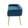 Emilio Fall Modern 55.25 Wide Upholstered Low Back Bench with Sturdy Golden Metal Tapered Leg Deal of the day| ART OF LIVING DESIGNS - 4 of 4