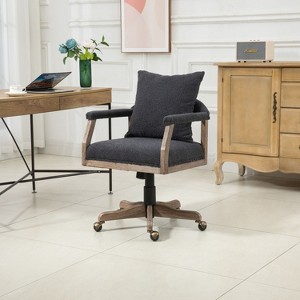 Computer Chair Office Chair, Adjustable Swivel Chair Fabric Seat, Boucle Accent Chairs with Arms, Sitting Oversized Chair for Living Room-The Pop Home - 1 of 4