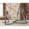 Grey and Black Galvanized Metal Lantern Set , 2 Pieces by Melrose - 3 of 3