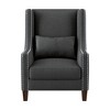 Polyester Upholstered Traditional Accent Chair with Nailhead Trim, Attached Back and Reversible Seat Cushions, High-Density Foam - 2 of 4