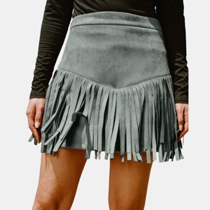 Women's High Waist Fringe Mini Skirt - Cupshe - 1 of 4