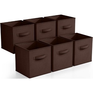 Sorbus 11 Inch 6 Pack Foldable Fabric Storage Cube Bins with Handles - for Organizing Pantry, Closet, Nursery, Playroom, and More - 1 of 4