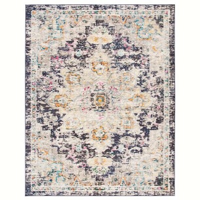 Black and Gold 8' x 10' Synthetic Non-slip Rectangular Area Rug