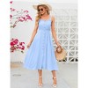 YesFashion Women's Casual Summer Dress Spaghetti Strap Button Down Sleeveless Dress A-Line Beach Swing Midi Sundress - 3 of 4