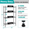 Heavy Duty 4-Tier Steel Shelving Unit, 1400LBS Capacity, Black, 36"x14"x54" - 3 of 4