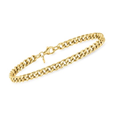 Ross-Simons Italian 4mm 14kt Yellow Gold Curb-Link Bracelet Size 8