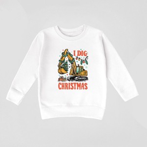 I Dig Christmas Excavator - Toddler Graphic Sweatshirt and Youth Graphic Sweatshirt - 1 of 3
