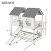Twin over Twin House Bunk Bed with Slide and Windows,White - 3 of 3