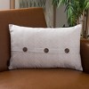 Dermi Pillow - Grey/White - 12"X20" - Safavieh - 2 of 4