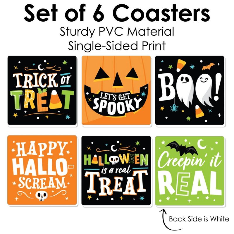 Big Dot of Happiness Jack-O'-Lantern Halloween - Funny Kids Halloween Party Decorations - Drink Coasters - Set of 6, 5 of 9