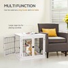 PawHut Dog Crate Furniture, Small Dog Cage End Table with Two Opening Sides & Lockable Door, Indoor Puppy Kennel, Pure White - Nertpow - 3 of 4