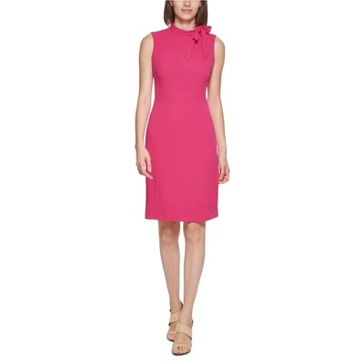 Calvin Klein Womens Bow Neck Sheath Mini Dress