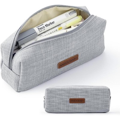 Paaaawaters Small Pencil Case Student Pencil Pouch Coin Pouch Cosmetic Bag Office Stationery Organizer For Teen School-grey