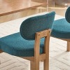 Sapphtopaz Modern Wood Dining Chairs Set of 2, Fabric Upholstered Kitchen Chairs with Wingback, Farmhouse Dinner Chair for Kitchen Dining Room - 3 of 4