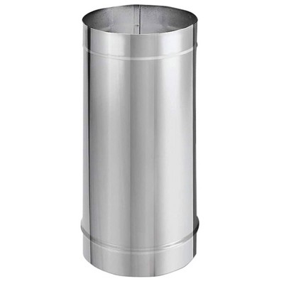 DuraVent DuraBlack 48 Inches Long x 8 Inch Diameter Stainless Steel Single Wall Wood Burning Stove Pipe Connector to Vent Smoke and Exhaust, Silver