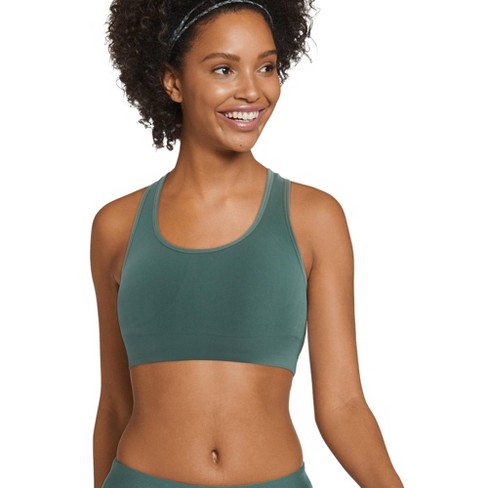 Jockey Women's Seamfree Mid Impact Sports Bra S Aged Spruce : Target