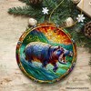 Mighty Hippopotamus Stained Glass Style Ceramic Ornament, African Animals Christmas Gift and Decor| OrnamentallyYou - 4 of 4
