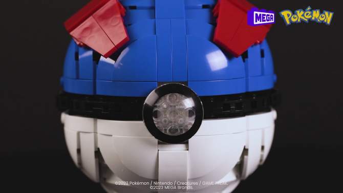 MEGA Pokemon Jumbo Great Ball Building Kit with Lights - 299pcs, 2 of 8, play video