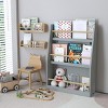TopComfy Decorative Bookshelf 3 Tier Kids Book Shelf and Toy Storage Multifunctional Kids Book Rack for Playroom, Gray, 33.66"*14.37"*3.15" - 2 of 4