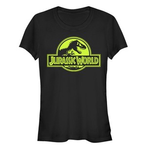 Juniors Womens Jurassic World Retro T. Rex Logo T-Shirt - 1 of 3